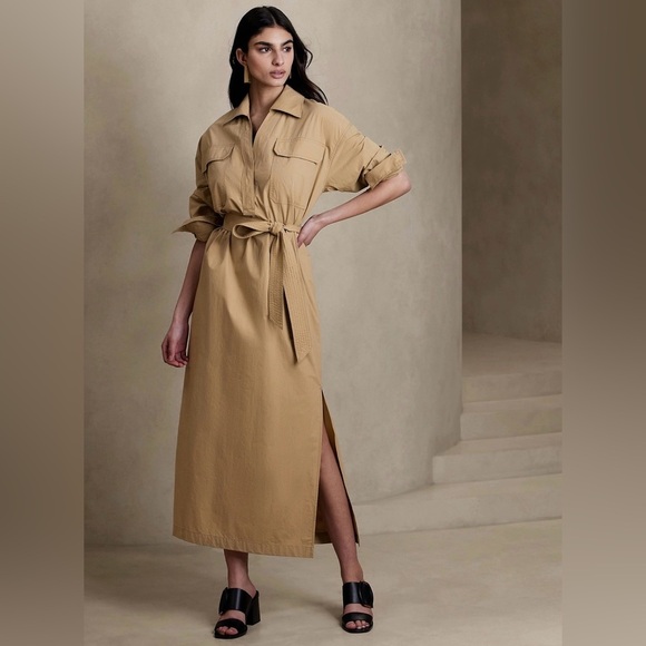 Banana Republic Dresses & Skirts - NWT! Banana Republic Tan Ani Popover Shirt Dress - Multiple 🍋